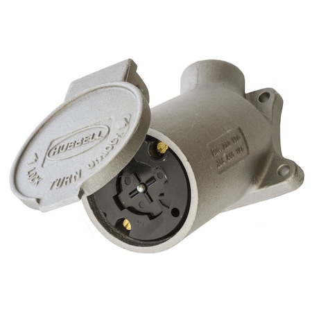 Hubbell Wiring Device-Kellems Locking Receptacle, Non-NEMA, 30 A, 250V AC, Three Phase, 3 Pole, Surface Mount, Screw Terminals HBL21420